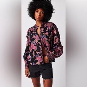 Free People - Maraya Floral Boho Button-up Women’s Size Small